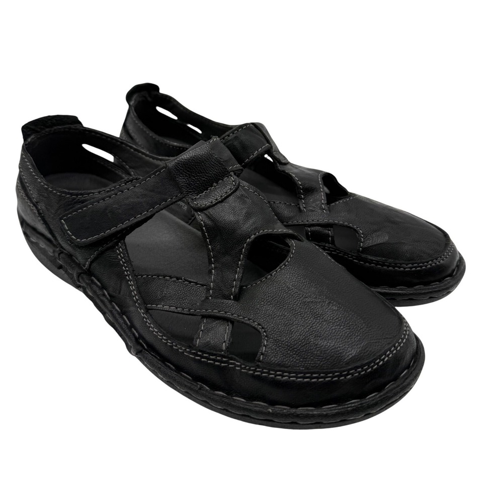 Propet Fisherman Sandals Mens 7XW Black Good Leather Comfort Walking Shoes